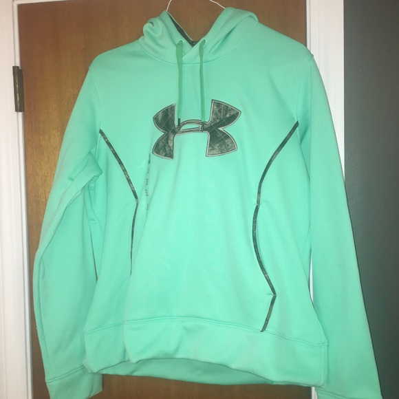 mint green under armour hoodie